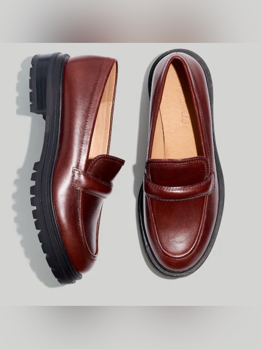 Madewell | The Bradley Lugsole Loafer in
Leather - Cherry Wood